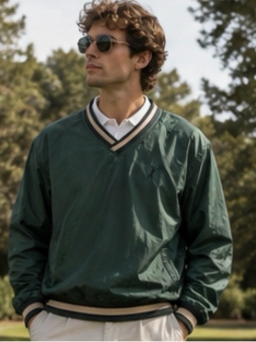 Vintage 1990s Riggins Golf Gear Nylon Wind Pullover Jacket-Large- Golfcore Retro